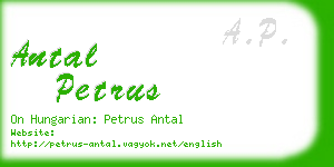 antal petrus business card